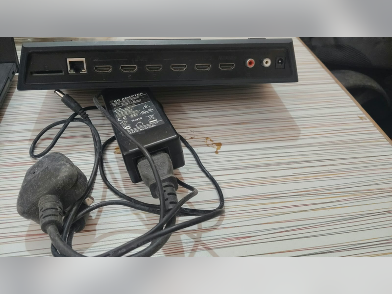 Click to enlarge Cerevo LiveWedge Video Switcher, rear ports and power adapter
